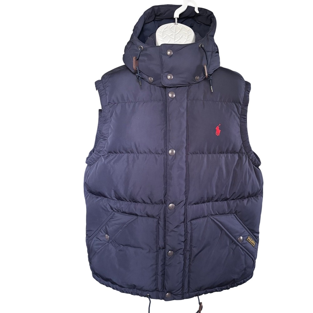 NWT Polo Ralph Lauren Elmwood Down Filled Puffer Vest Sz M Navy Water Repellent
